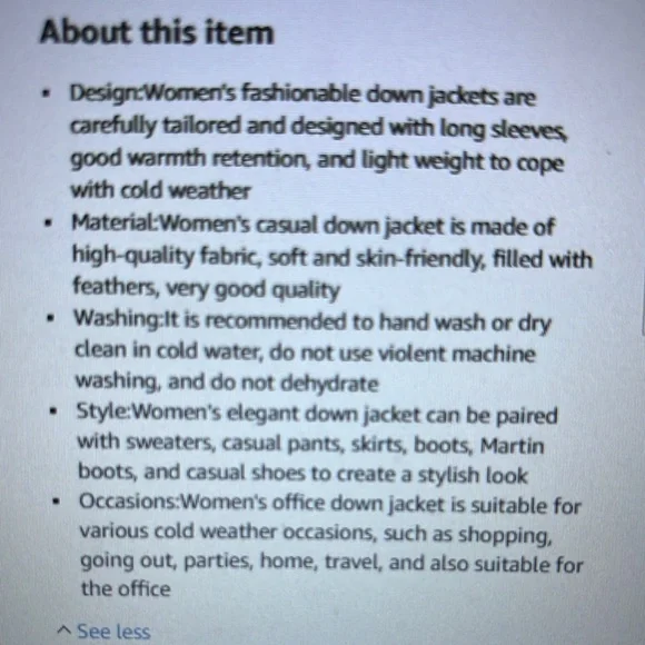 Women's 3/4 Sleeve Black Puffer Jacket - Picture 6 of 6